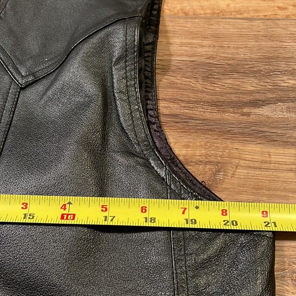 Oscar Piel perfect motorcycle leather vest Sz M - Picture 8 of 9